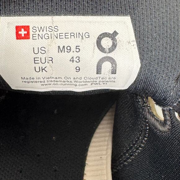 On Running Cloud X White Black Mesh Shoes Mens Size 9.5 Sneakers - Picture 8 of 11